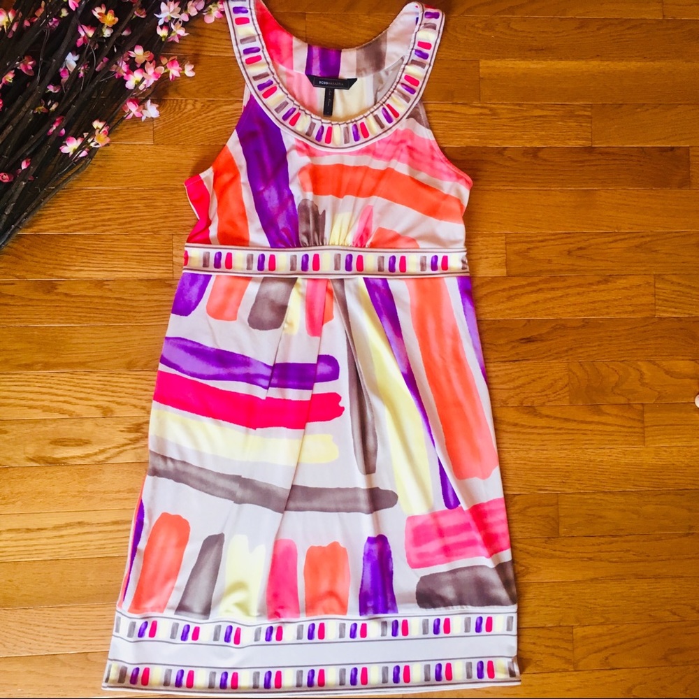 BCBG MaxAzria Multicolor Paint Brush Dress
